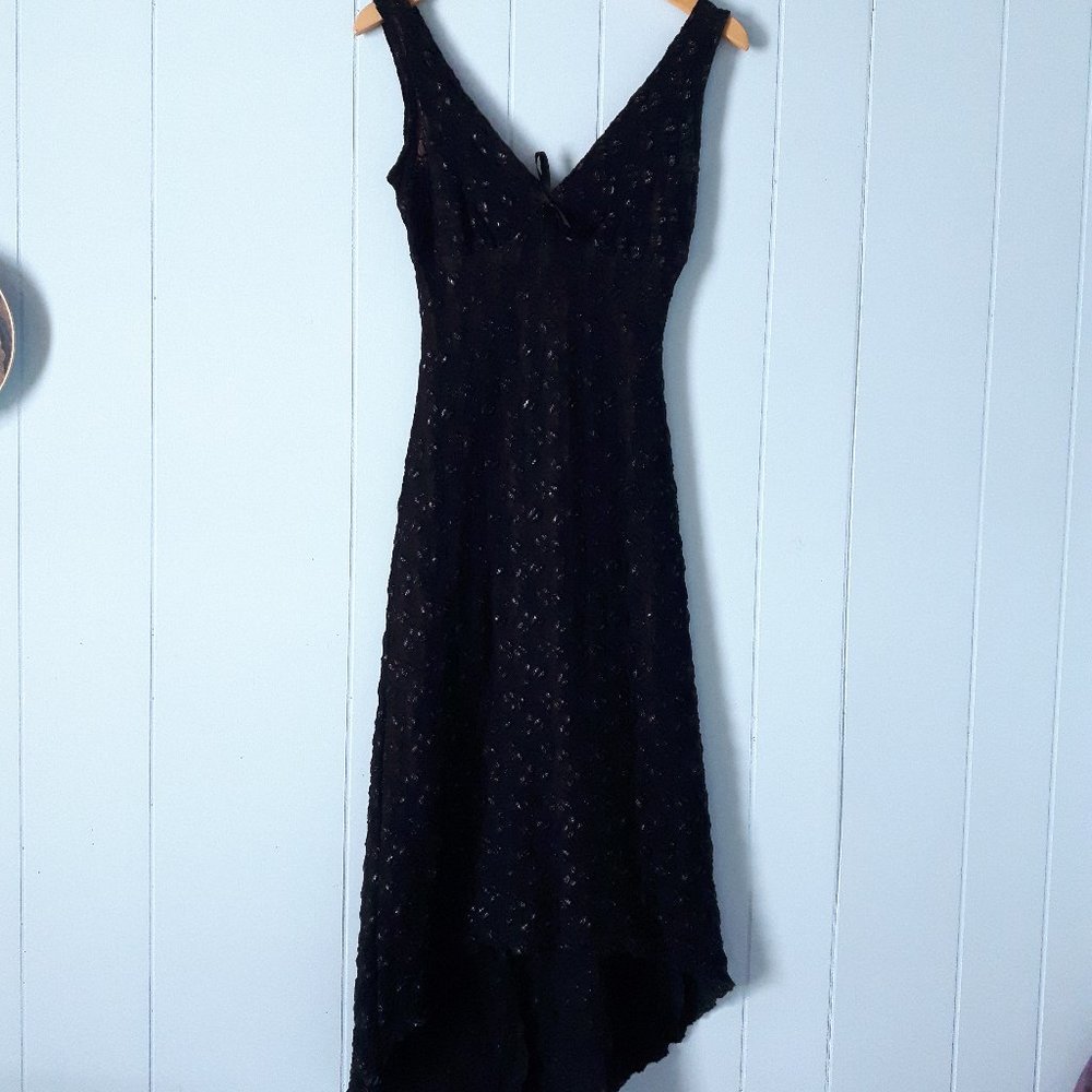 Contemporaine Midi Sparkle Black Dress - Picture 1 of 11